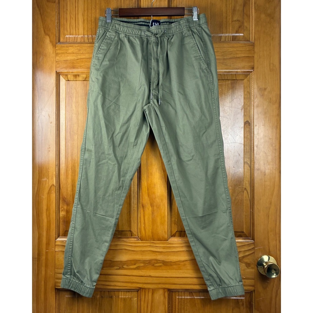 Gap Mens Green Elastic Waist Drawstring Jogger Pants Small NWOT Utility Gorpcore